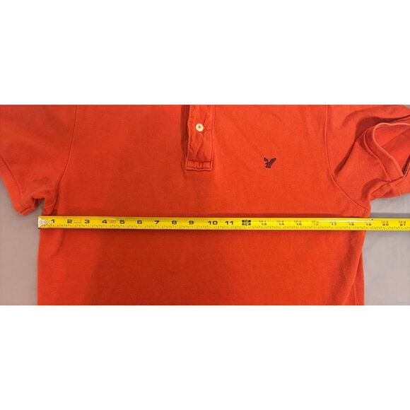 American Eagle Polo Shirt Mens M Medium Orange Vintage Fit Short Sleeve Golf Y2K - Picture 5 of 5